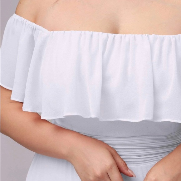 Ever-Pretty - Off the Shoulder Bridesmaid Dress with Thigh Split - Picture 3 of 10